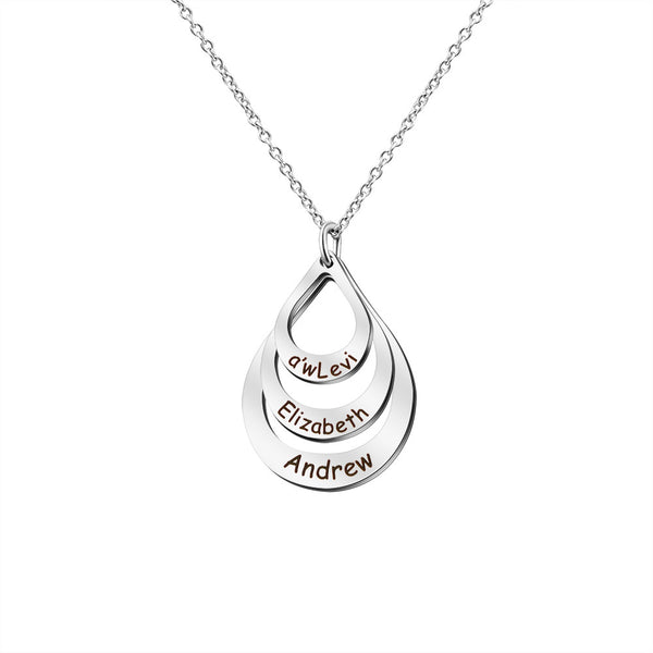 Gift for Mom - Engraved Three Drop Necklace