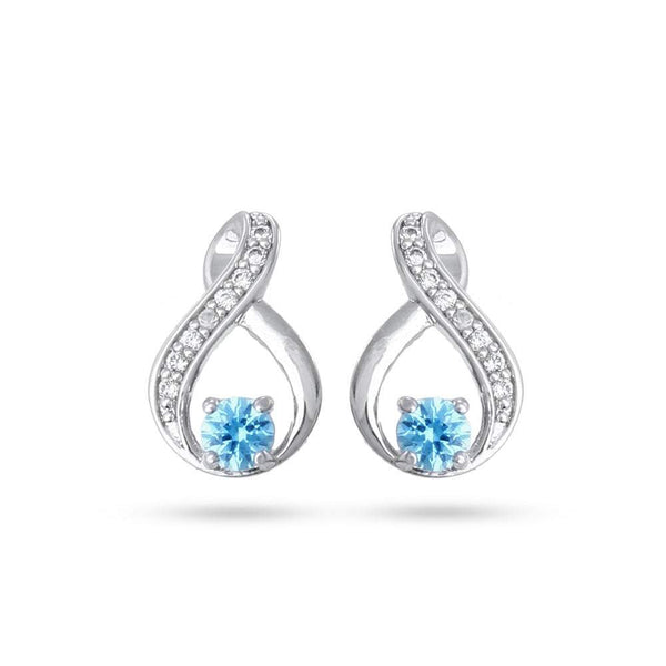 Infinity Custom Silver Birthstone Earrings