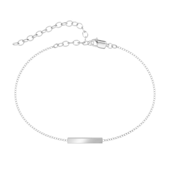 925 Sterling Silver Custom Bar Permanent Anklet