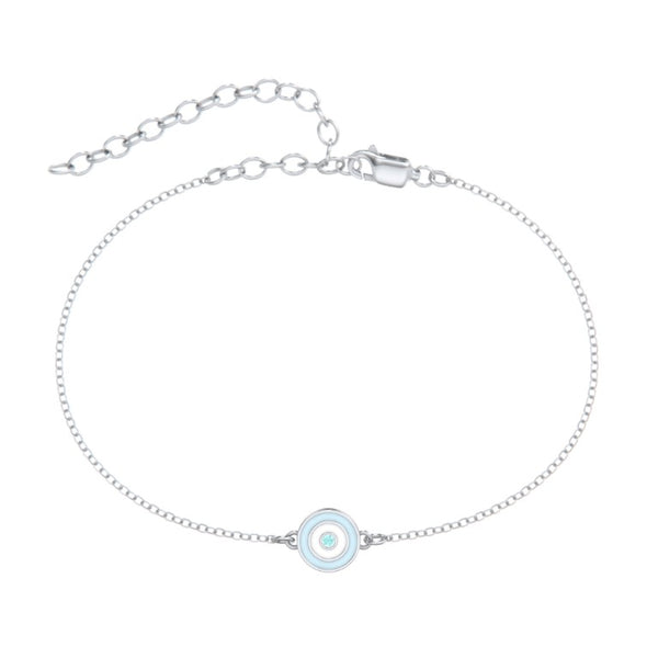 Round Evil Eye Birthstone Anklet