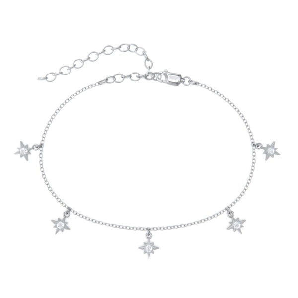 Starburst Charm Permanent Birthstone Anklet