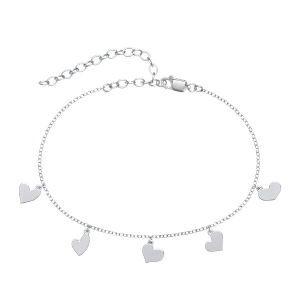 Multi Heart Charm Custom Anklet