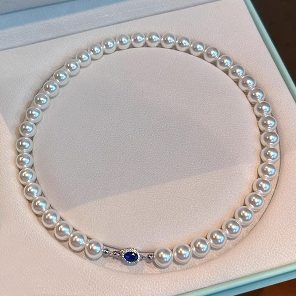 Freshwater Deep Sapphire Pearl Necklace