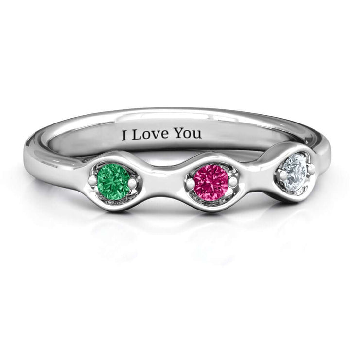1-3 Infinite Wave Multi Birthstone Ring