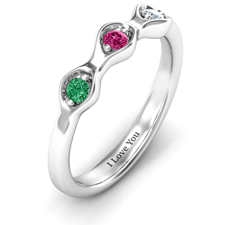 1-3 Infinite Wave Multi Birthstone Ring