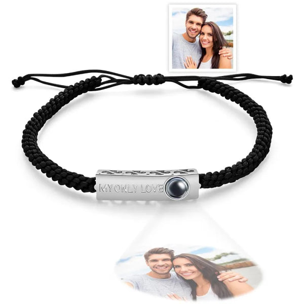 Custom Projection Photo Bracelet My Only Love Unique Couple Gifts