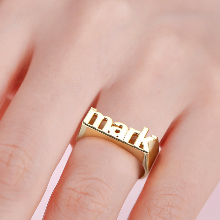 Cissyia.com Personalized Name Cut-Out Ring