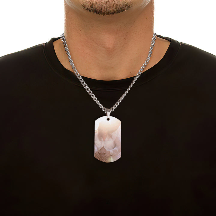 Cissyia.com Mens Stainless Steel Personalized Photo Tag Necklace