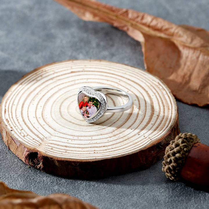 Cissyia.com “Best Gift” White Zircon Custom Photo Ring