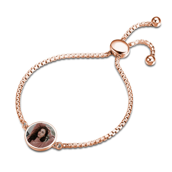 Photo Frame Round Tag Bolo Photo Bracelet