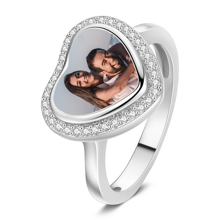 Cissyia.com “Soul Mate” White Zircon Custom Photo Ring