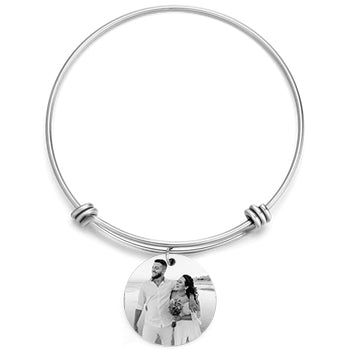 Cissyia.com Women’s Sketch Disc Charm Bolo Photo Bracelet