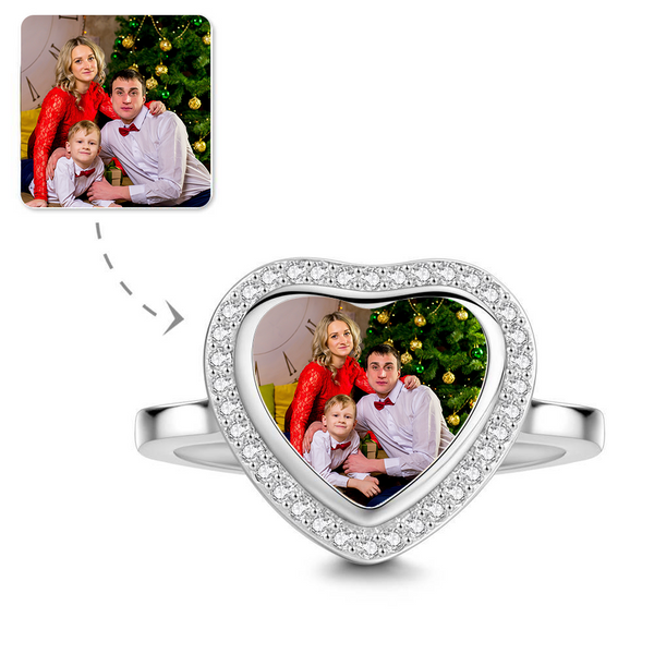 Cissyia.com “Best Gift” White Zircon Custom Photo Ring