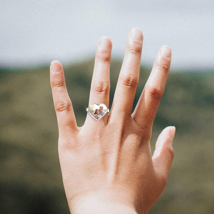 Cissyia.com Send Lover Heart Shape Custom Photo Ring