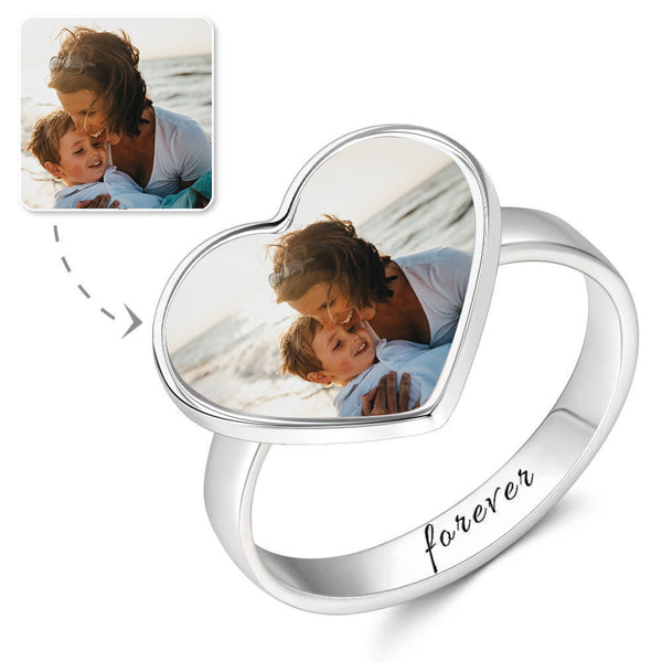 Cissyia.com Send Wife Sterling Silver Commemorative Photo Ring