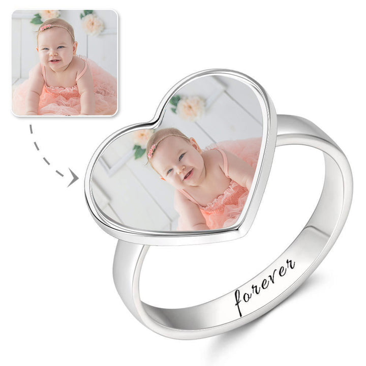 Cissyia.com Custom Sterling Silver Photo Ring for Baby