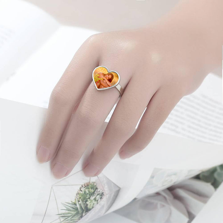 Cissyia.com Send Your Best Friend Heart Shape Photo Ring