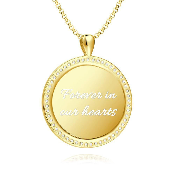 Cissyia.com Personalized Rhinestone Crystal Inlay Photo Necklace