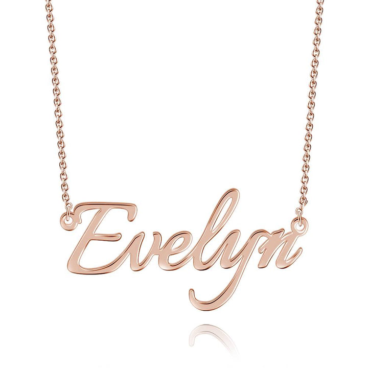 Cissyia.com Rose Gold Plated Personalized Name Necklace
