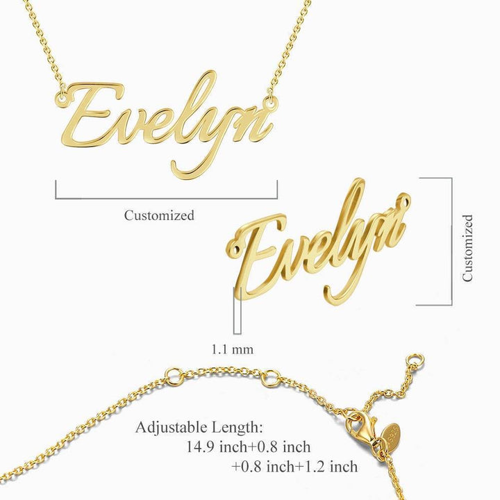 Cissyia.com Rose Gold Plated Personalized Name Necklace