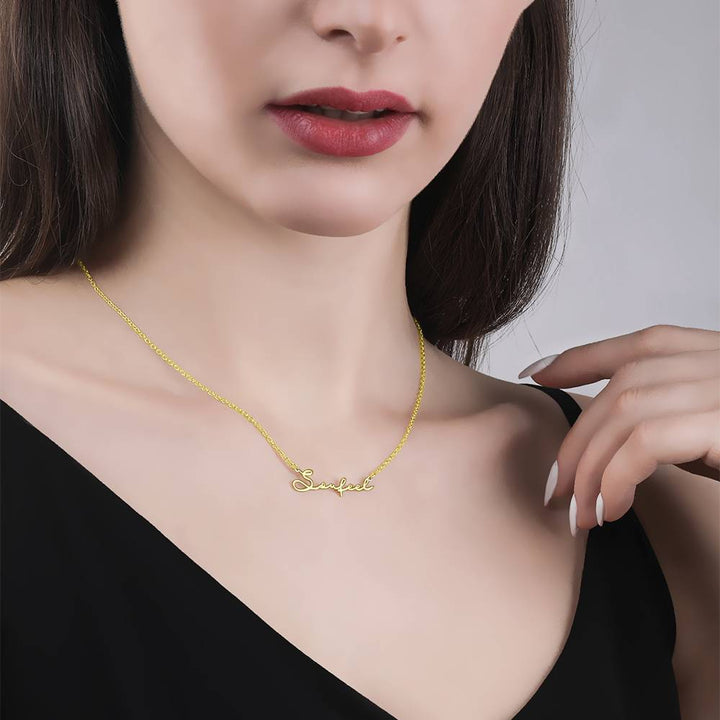 Cissyia.com 14k Gold Plated Personalized Signature Cut-Out Name Necklace