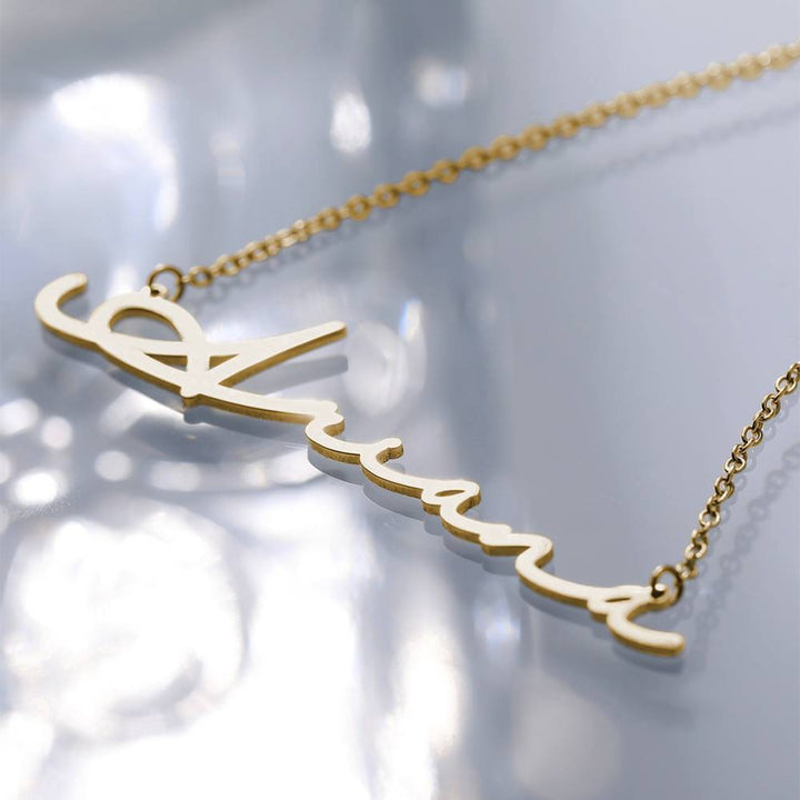 Cissyia.com 14k Gold Plated Personalized Signature Cut-Out Name Necklace