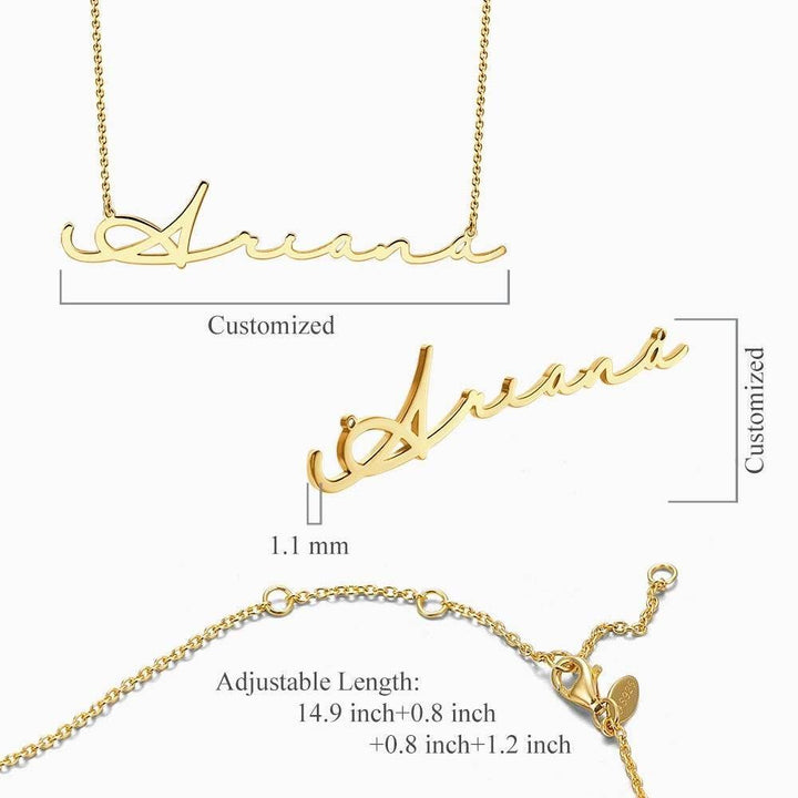 Cissyia.com 14k Gold Plated Personalized Signature Cut-Out Name Necklace
