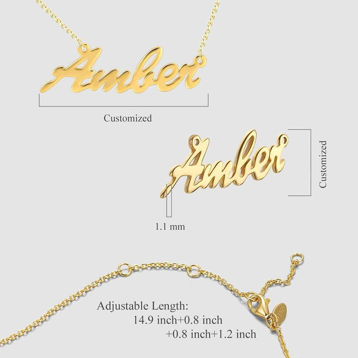 Cissyia.com 14K Gold Plated Personalized Name Cut-Out Necklace