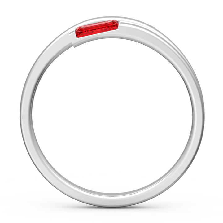 Cissyia.com Personalized Two Baguette Cut Birthstones Engravable Bypass Ring in 925 Sterling Silver
