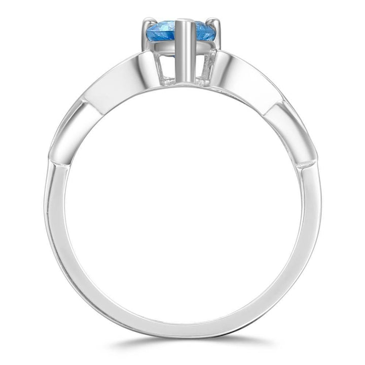 Cissyia.com Personalized Heart Birthstone Infinity Ring in 925 Sterling Silver