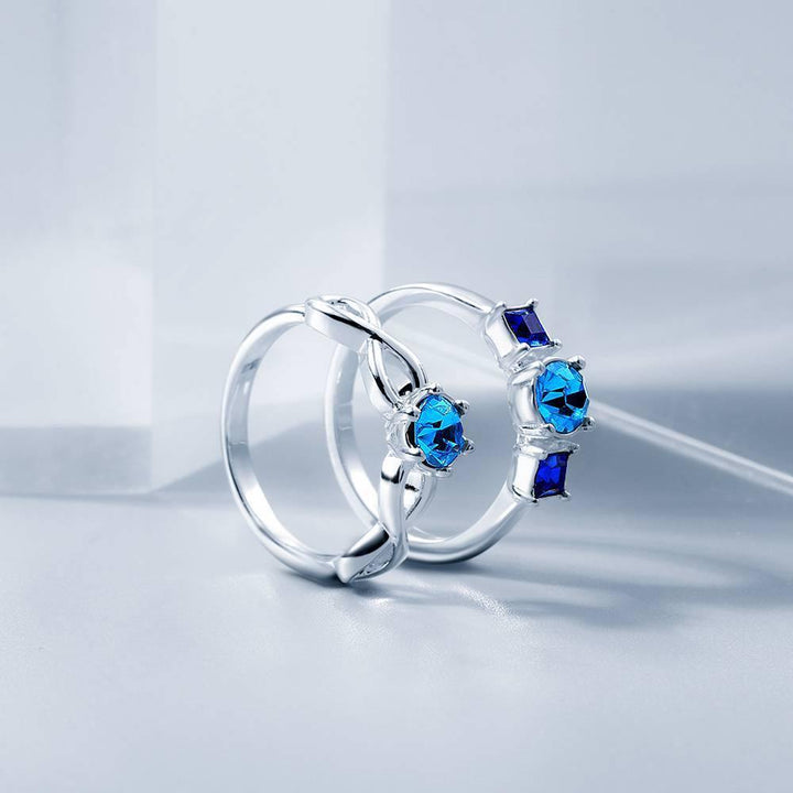 Cissyia.com Personalized Round Birthstone Infinity Ring in 925 Sterling Silver