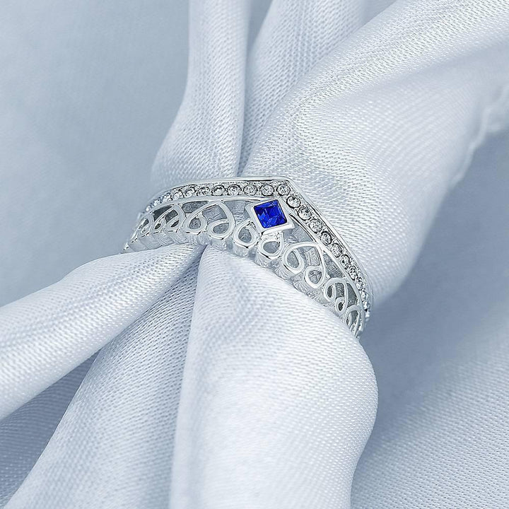 Cissyia.com Personalized Birthstone Heart Crown Promise Ring