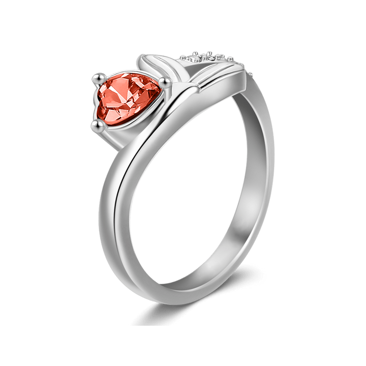 Cissyia.com Personalized Birthstone Mermaid Ring in 925 Sterling Silver