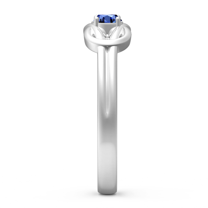 Cissyia.com Personalized Birthstone Love Knot Ring in Solid Sterling Silver