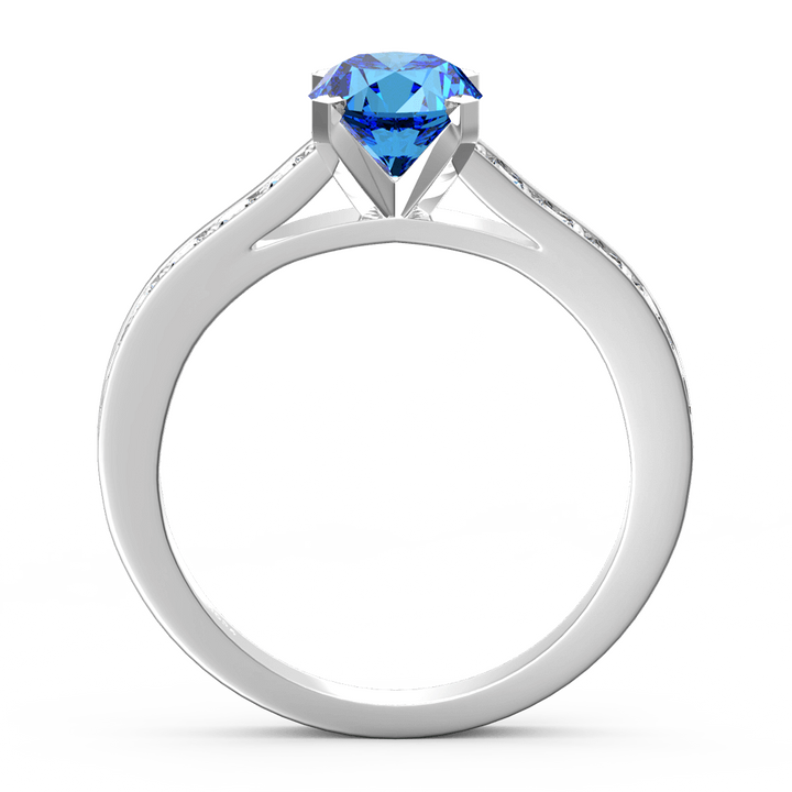 Cissyia.com Personalized Round Birthstone Halo Ring in 925 Sterling Silver