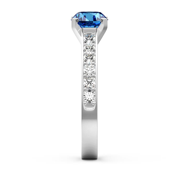 Cissyia.com Personalized Round Birthstone Halo Ring in 925 Sterling Silver