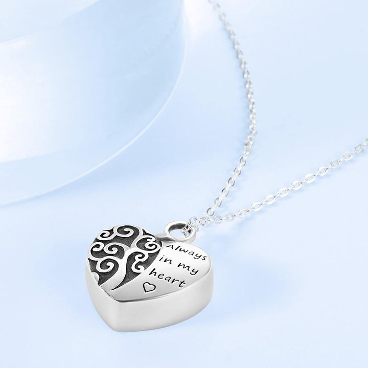 Cissyia.com Sterling Silver Heart Engraving Customized Urn Memory Pendant Necklace