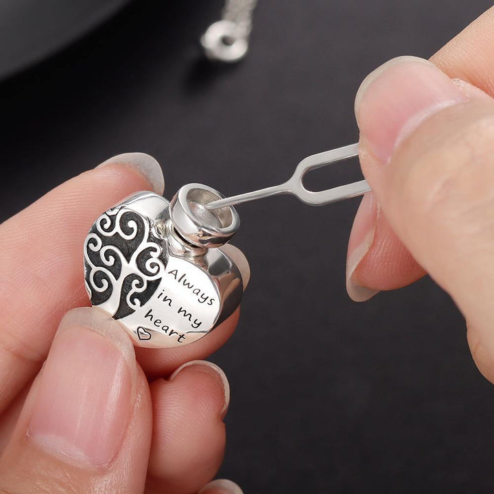Cissyia.com Sterling Silver Heart Engraving Customized Urn Memory Pendant Necklace