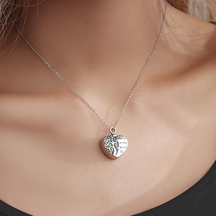 Cissyia.com Sterling Silver Heart Engraving Customized Urn Memory Pendant Necklace
