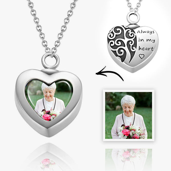 Cissyia.com Sterling Silver Heart Engraving Customized Urn Memory Pendant Necklace