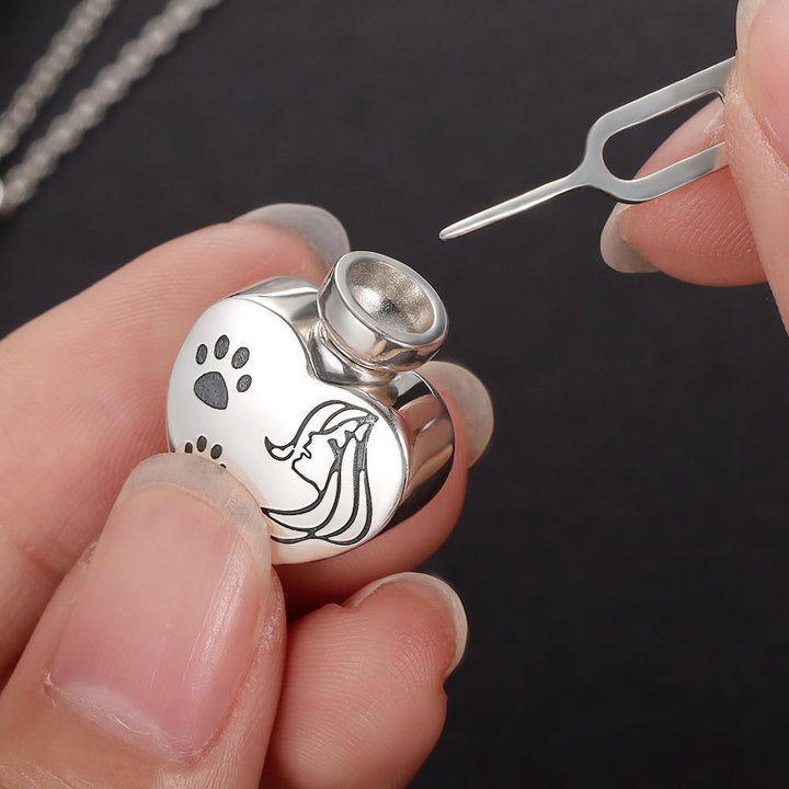 Cissyia.com Sterling silver pet Customized Urn Pendant Necklace