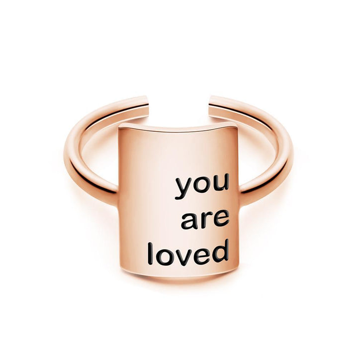 Cissyia.com Personalized Square Engravable Cuff Ring