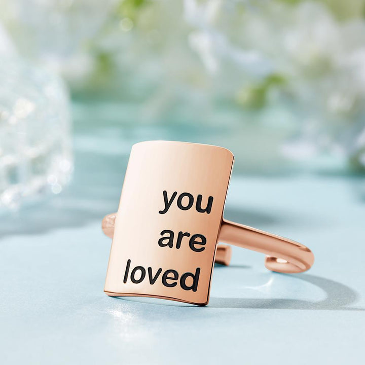 Cissyia.com Personalized Square Engravable Cuff Ring