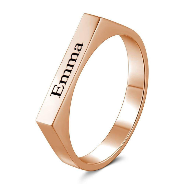 Cissyia.com Platinum Plated Engravable Square Ring