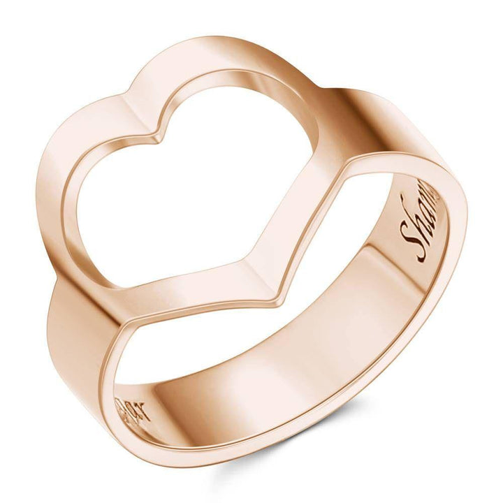 Cissyia.com Personalized Heart Cut-Out Engravable Ring