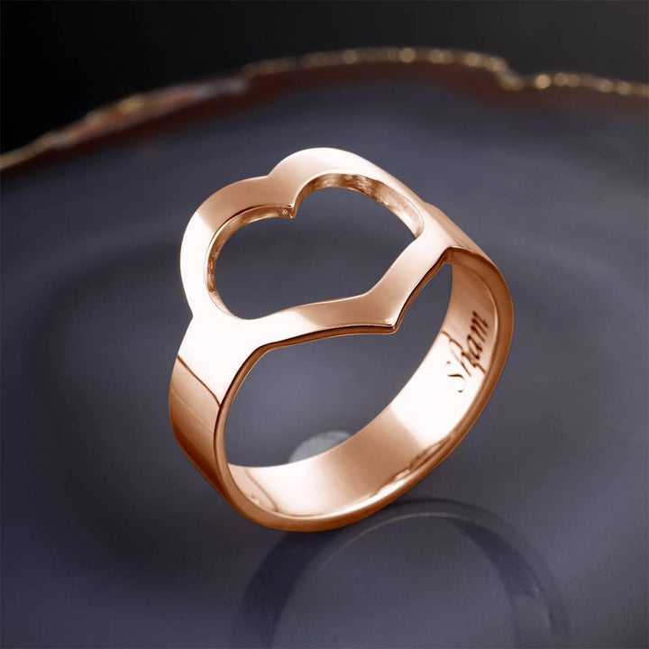 Cissyia.com Personalized Heart Cut-Out Engravable Ring