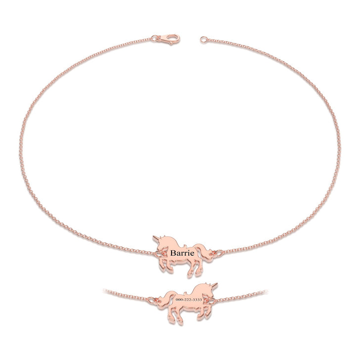 Custom Engraved Unicorn Bracelet Best Wishes for My Girl - 