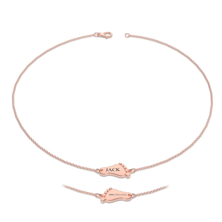 Cissyia.com Personalized Engravable Foot Tag Engraved Bracelet