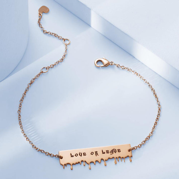 Cissyia.com Rose Gold Plated Personalized Engravable Tag Engraved Bracelet