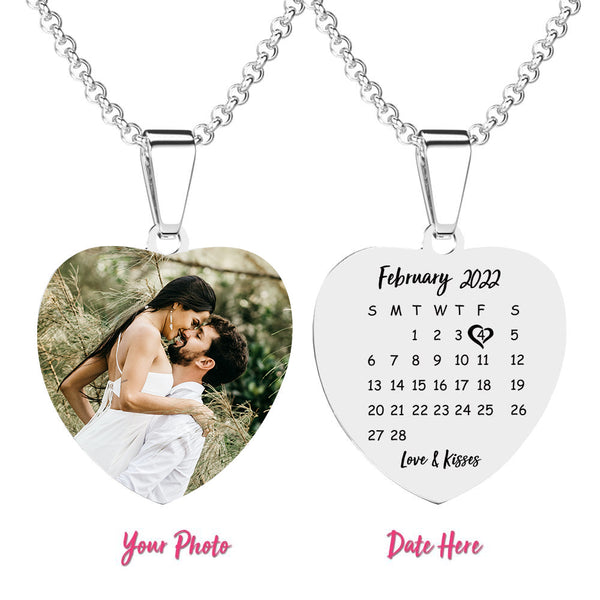 Cissyia.com Personalized Heart Shaped Photo Frame Tag Pendant Necklace